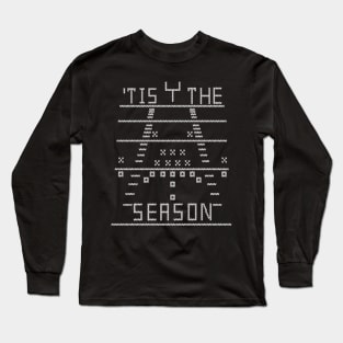 Tis the Season Football Ugly Christmas Sweater Design Long Sleeve T-Shirt